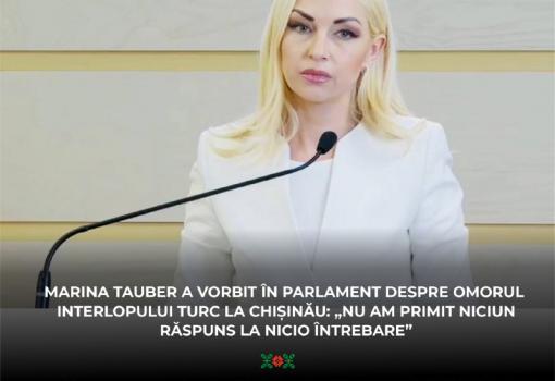 Marina Tauber a vorbit în parlament despre omorul interlopului turc la Chișinău: „Nu am primit niciun răspuns la nicio întrebare”